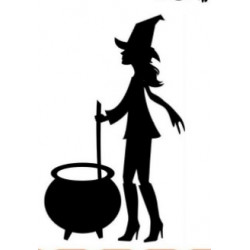 Stickdatei Happy Halloween Hexe 1